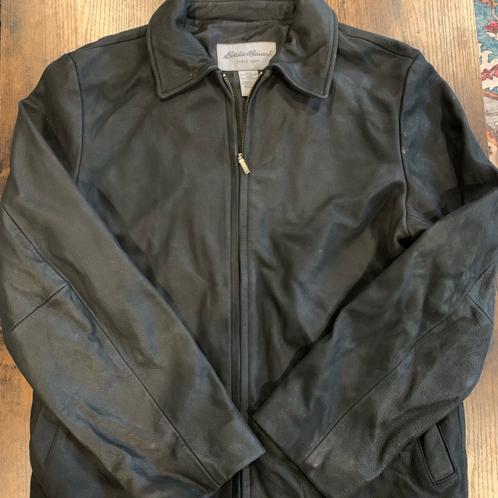 Women’s Eddie Bauer black leather jacket